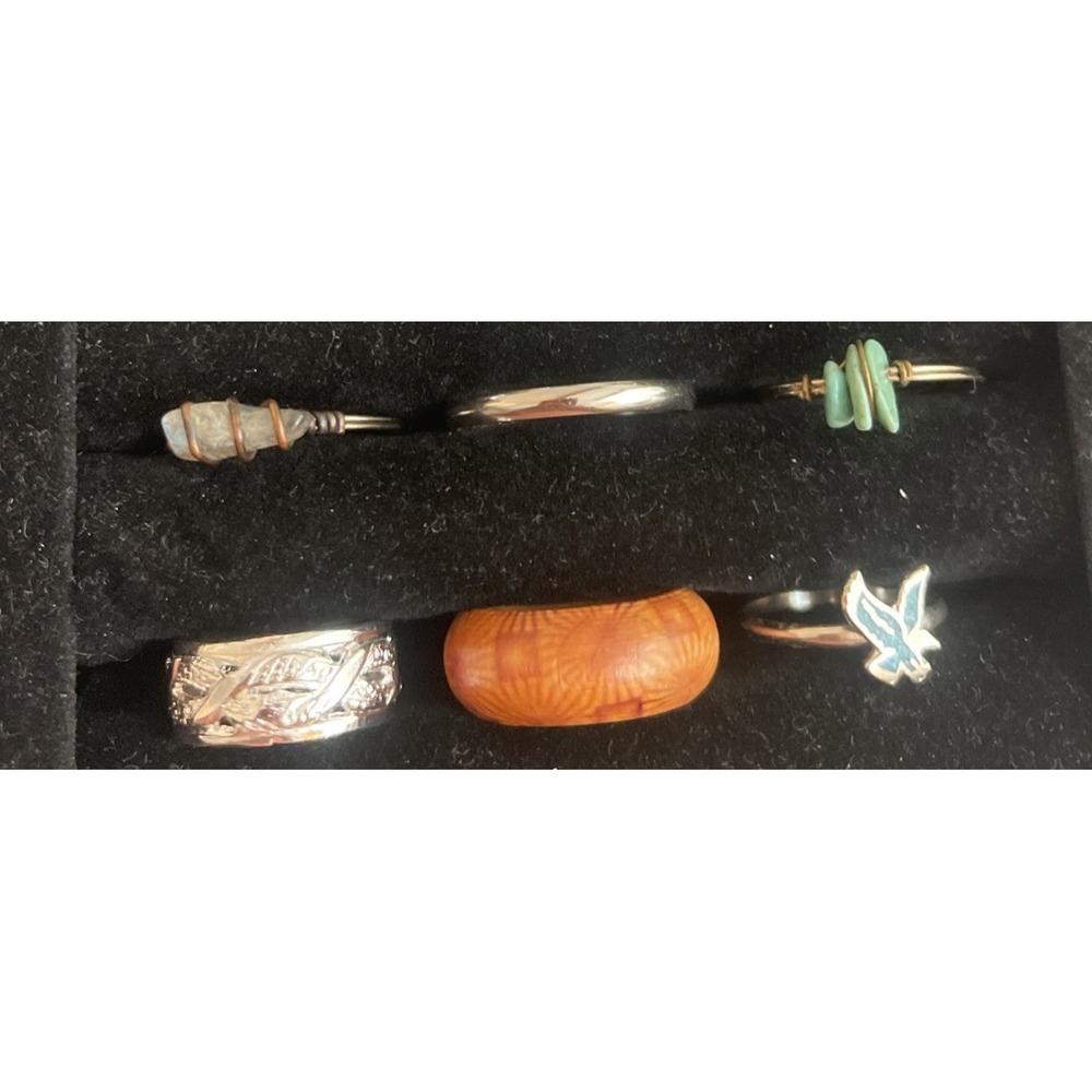 Lot of 15 Costume Rings Beads Stones Gold Silver Tone #10 - Picture 4 of 4